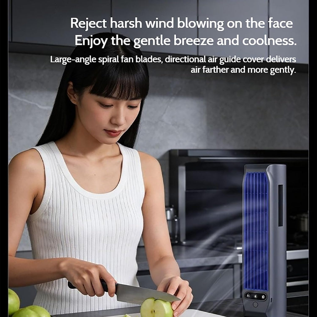 GENERIC Briza AC, Climatiseur QinuxBrizac, Climatiseurs Mobiles Portables De Mise à Niveau 2026 Avec Batterie 3000mah, Ventilateur De Refroidissement Silencieux Sans Lame, 3 Vitesses (blue)