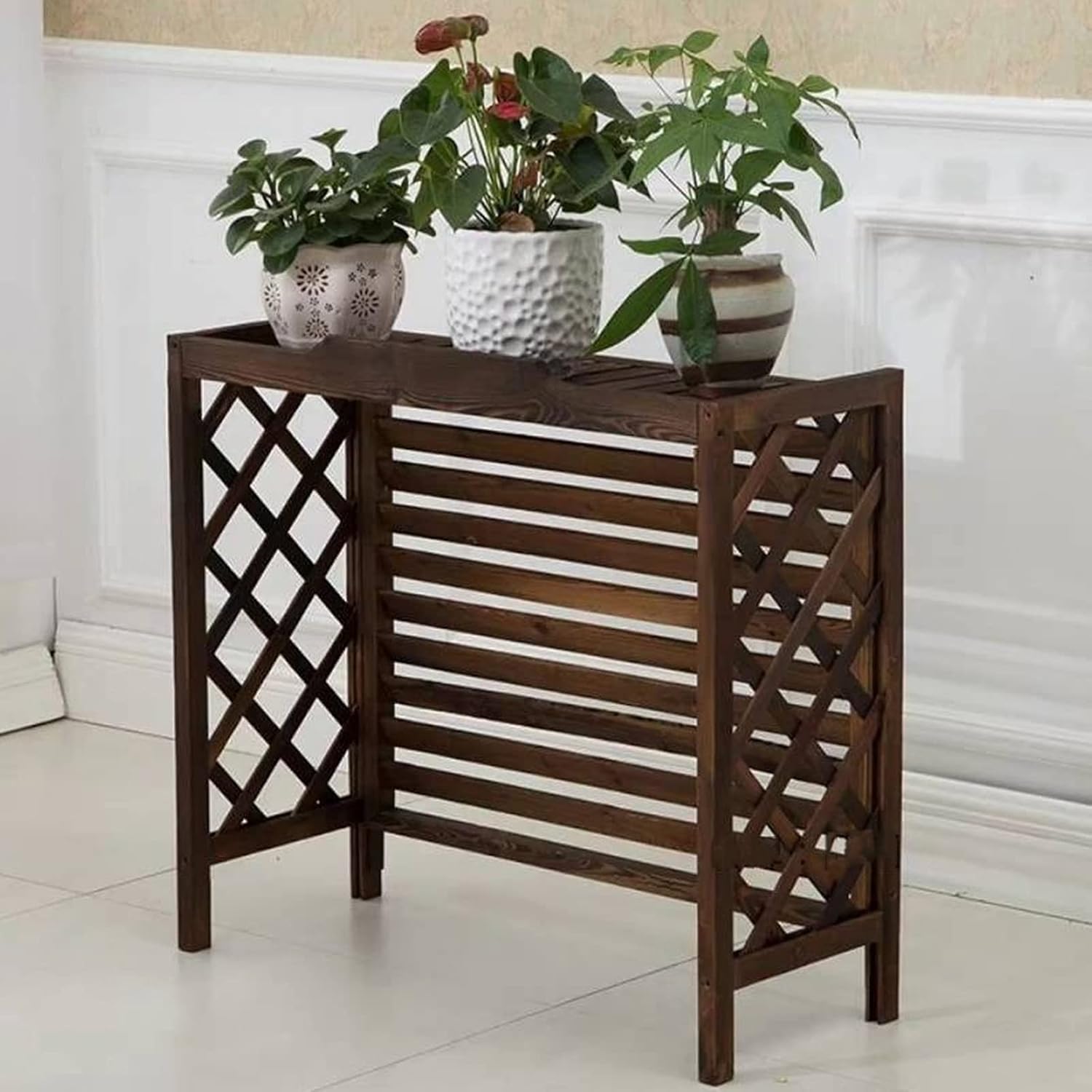  Écran De Clôture Pour Climatiseur Extérieur, Housse De Climatiseur, Support De Fleurs En Bois Massif, Support De Climatiseur En Bois Caché Pour L'extérieur