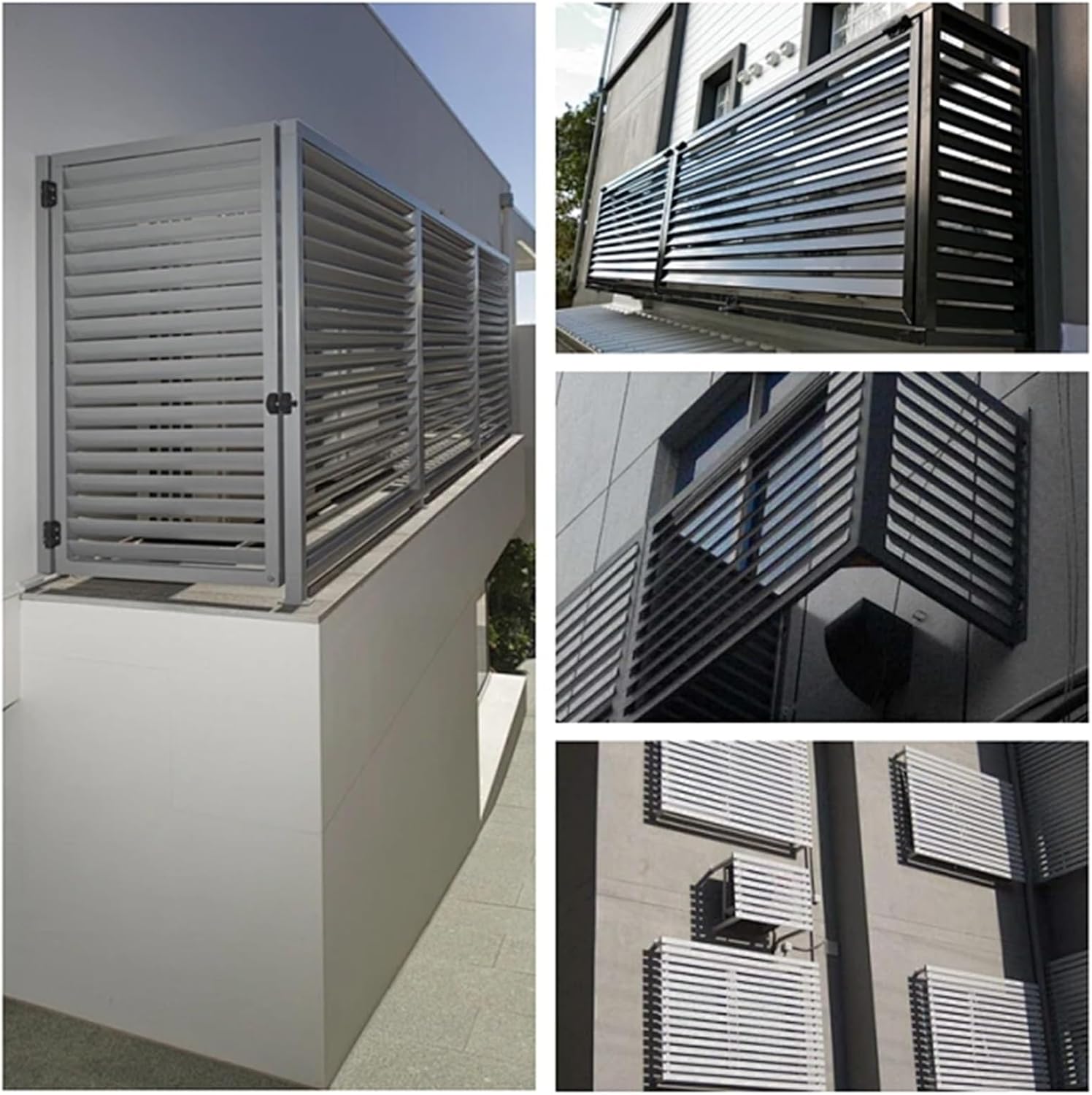 GENERIC Housse De Protection En Alliage D'aluminium Pour Climatiseur Extérieur Résistant Aux Intempéries - 100 X 50 X 70 Cm - Noir