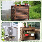 GENERIC Support En Bois Pour Climatiseur Extérieur (81 X 30 X 72 Cm) – Résistant Aux Intempéries Réglable En Hauteur, Parfait Pour Une Utilisation Dans Le Jardin Et La Terrasse