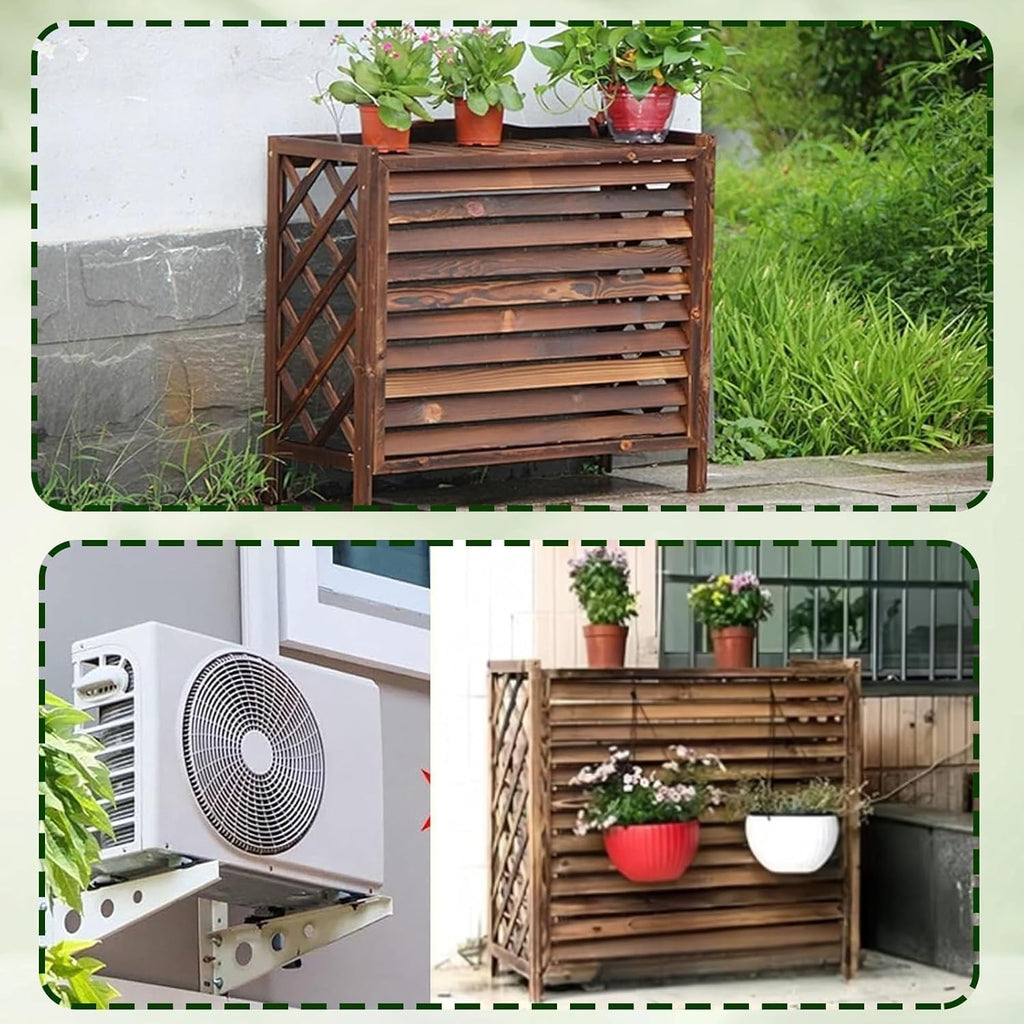 GENERIC Support En Bois Pour Climatiseur Extérieur (105 X 47 X 80 Cm) – Support Réglable Résistant Aux Intempéries Pour Unité AC, Idéal Pour La Maison Et Le Jardin