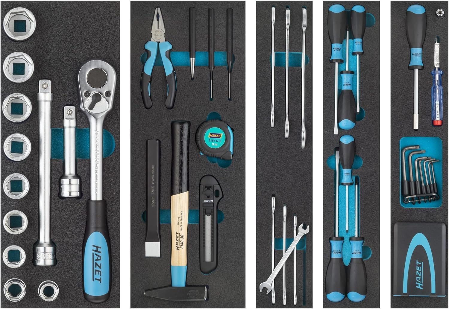  HAZET Valise à Outils Métallique 190/79 I 79 Pièces, Remplie Avec Marteau, Cliquet Réversible, Pince Et Cadenas I Valise De Montage Mobile Avec Assortiment Professionnel'.