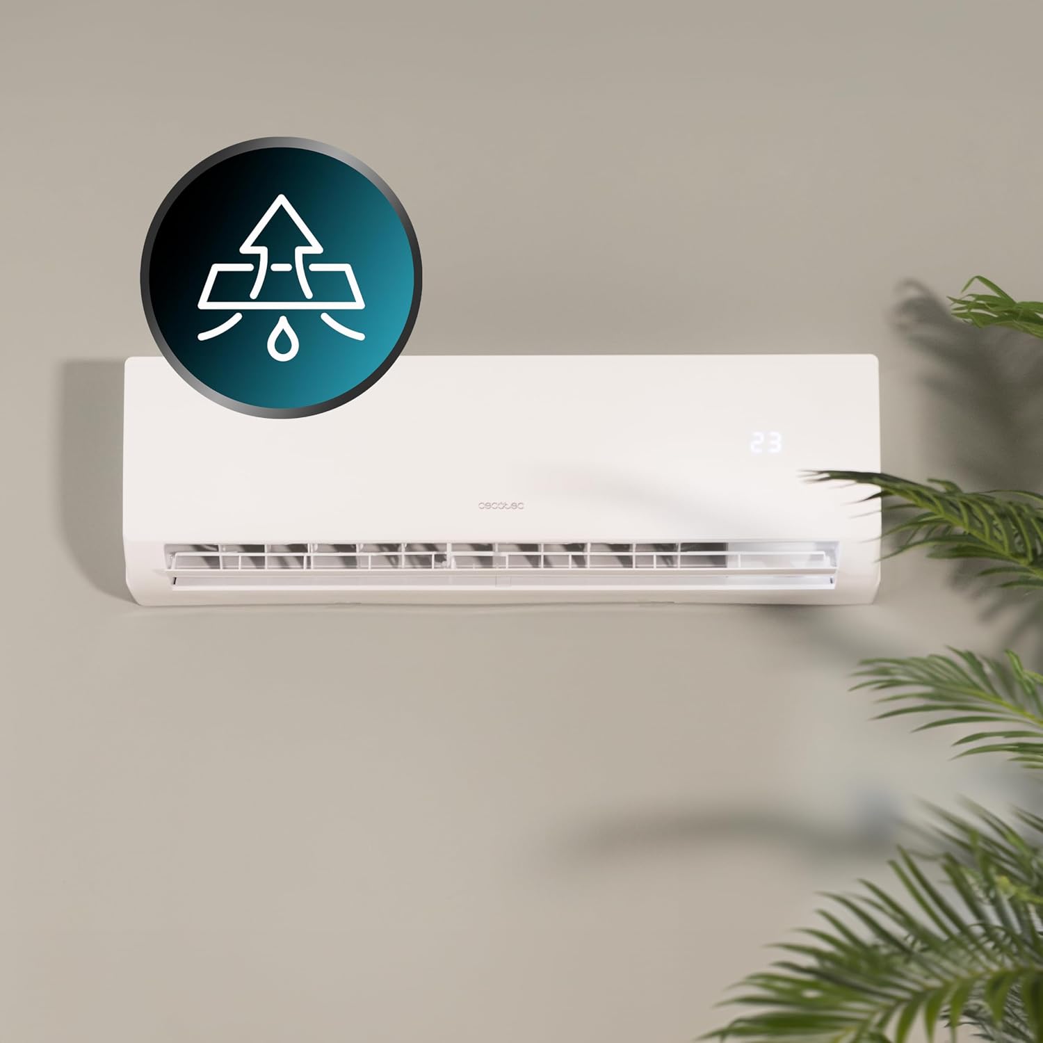  Cecotec Air Conditioning Split Airclima 9000 SmartFresh. 9000 BTU, Moteur DC, Pompe à Chaleur, Télécommande, écran LED, Système D'onduleur, 5 Modes, 8 Vitesses, Couverture De 16 M2