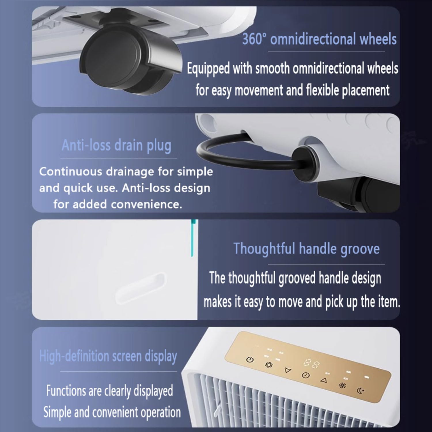  Climatiseur Portable, Unité De Climatisation Intelligente Avec Télécommande Et Minuterie, Oscillation De 120 °, Kit De Fenêtre, Pas De Mur Requis, Pour L'utilisation Du Bureau De La Chambre