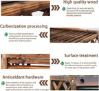 GENERIC Housse En Bois Pour Climatiseur Avec écran Décoratif - Grille De Protection Contre La Corrosion - 110 X 50 X 145 Cm - Élégant Support Pour Plantes Et Clôture