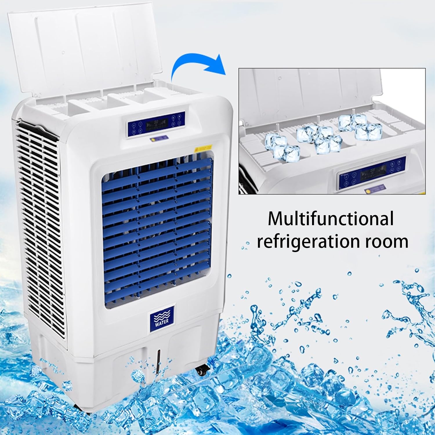  Refroidisseur D'air Par Évaporation, Refroidisseur De Marais À 3 Vitesses Avec Minuterie Et Réservoir D'eau, Climatiseur Portable Sans Fenêtre Pour Chambre Et Bureau
