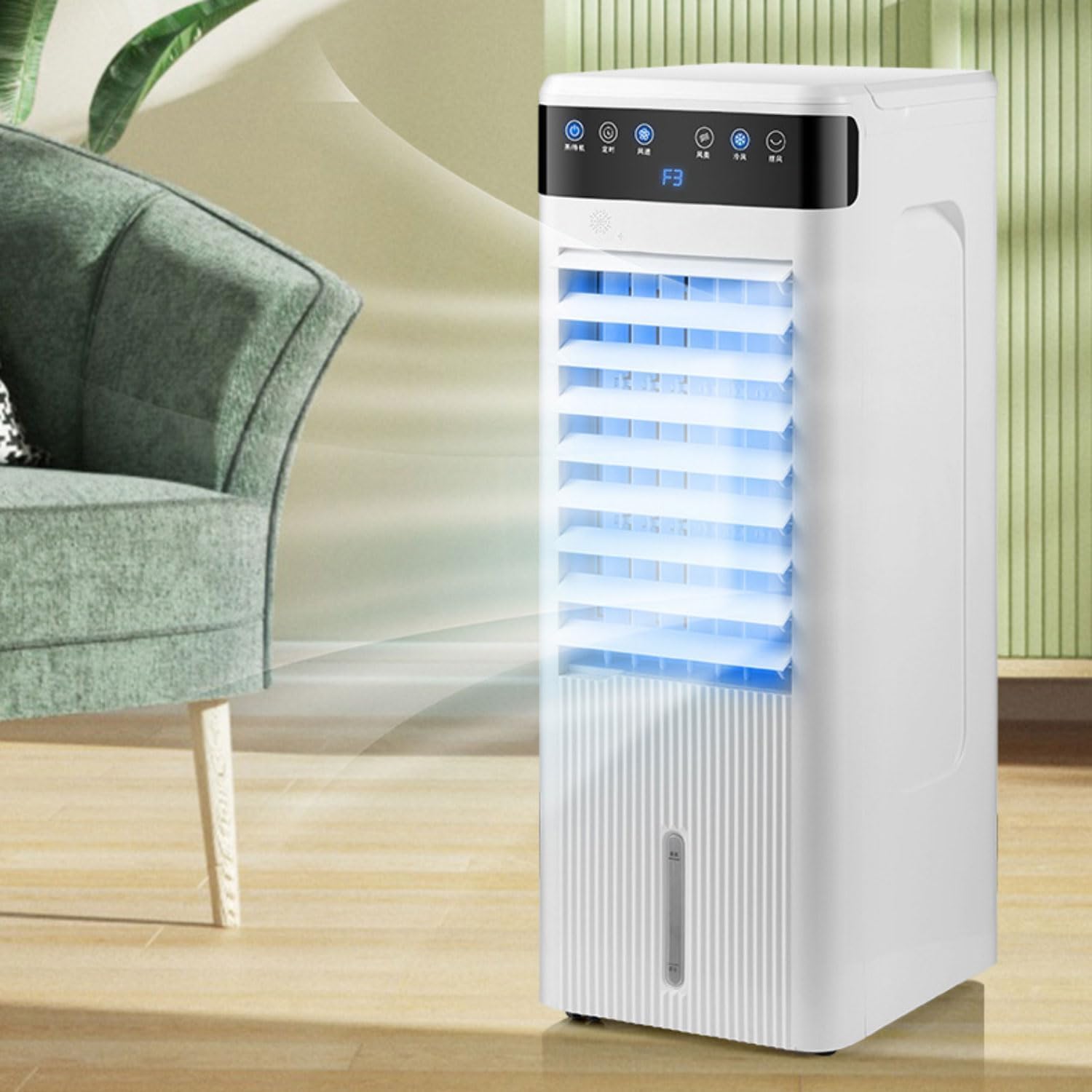 GENERIC Rafraîchisseur D'air, Climatiseur, Refroidissement Par Eau Glacée, Humidificateur, 3 Vitesses, Minuterie 12h, économe En énergie, Modèles Mécanique Et Avec Télécommande