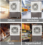 GENERIC Refroidisseur D'air évaporatif Portable Avec Réservoir D'eau 40L Et 2 Packs De Glace Efficace D'énergie 3 Vitesses 120° Oscillation Ventilateur De Refroidissement D'épargne D'espace Climatisation Indu