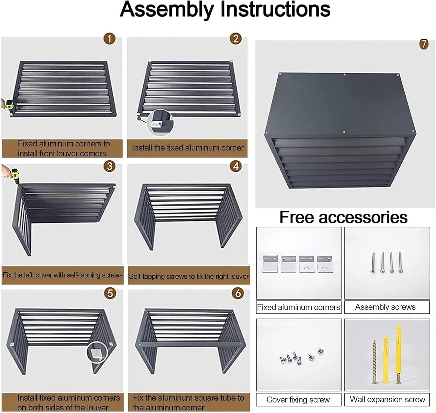  Housse De Protection Pour Climatiseur Extérieur En Aluminium - Protection Contre Les Intempéries Pour Climatisation Et Pompe à Chaleur - Idéale Pour Les Unités Extérieures (couleur)