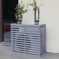 GENERIC Housse De Protection Pour Climatiseur D'extérieur En Bois Massif Avec Persiennes Et Support De Fleurs, Protection Contre Les Intempéries Pour Unités Extérieures, Taille C-85 X 35 X 80 Cm