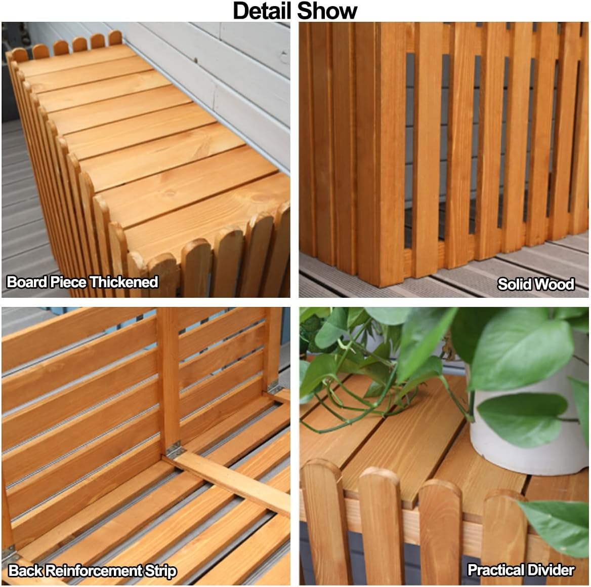 GENERIC Housse Résistante Aux Intempéries Pour Climatiseur – Étagère De Rangement Décorative En Bois Massif Pour Unités Extérieures, Protection De L'unité De Condensation, Disponible En 9 Couleurs – Et Design