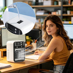  Petit Climatiseur Portable - Ventilateurs Silencieux Rafraîchissants,Ventilateur Climatiseur Portable 2 Vitesses | Pour Dortoir, Cuisine, Bureau, Garage, Lieu De Travail, Chambre, Maison