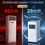 GENERIC Climatiseur Portable De 7 000 BTU, Unité CA Ultra Silencieuse De 30 DB Pour Rafraîchir Les Pièces Jusqu'à 300 M², Ventilateur à 3 Vitesses Avec Déshumidificateur, Mode Veille Et Minuterie