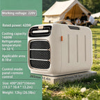  Climatiseur Mobile Camping 4800BTU,Module Chauffage Amovible, 3 Vitesses,Minuterie 24H,Nuisance ≤40dB,Boîtier Résistant,pour Tente Caravane Camping-Car Vanlife Cooling&Heating