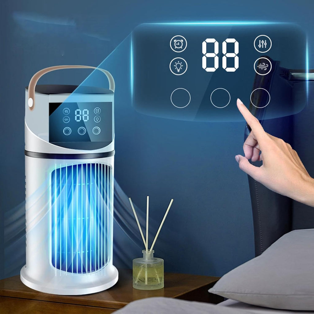  Climatiseur De Bureau Petit, Mini Refroidisseurs D'air Par Évaporation, Ventilateurs Tour Refroidissant Une Chambre Silencieuse, 9 Vitesses, Avec Lumière Et Minuterie, Pour Dortoir, Chambre À Coucher