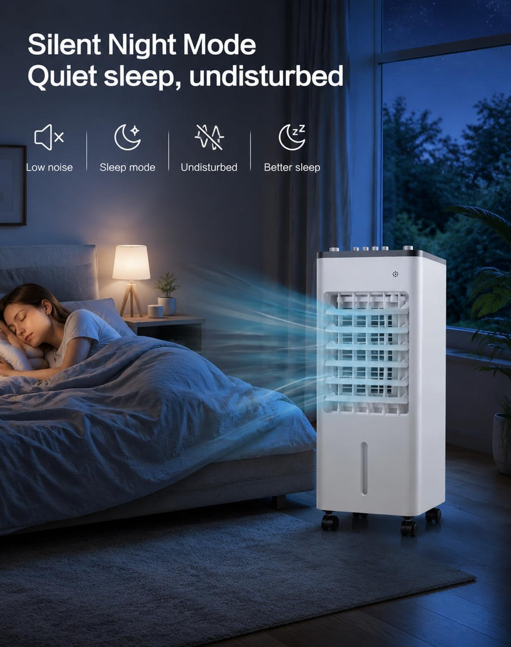  Freshone Climatiseur Sans Tuyau Portable Silent Cooling Unit Energy Class A+ 24H Timer For Bedroom, Office