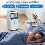 GENERIC Climatiseur Portable Refroidit Jusqu'à 30 M², Unité AC Intelligente Avec Télécommande, Refroidissement Silencieux Avec Modes De Veille Et Ventilateur Frais Et Sec, Kit De Fenêtre Minuterie 24 Heures