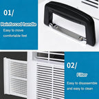  Climatiseur Split Portable Avec Wi-FI Et Télécommande, Rafraîchisseur D'air 13000BTU, Minuterie 24 H, Poignée Supérieure, Pour Tentes, Camping-Cars, Maisons, Bureaux Et Camping