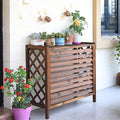  Housse Climatiseur Extérieur Couverture,Couvercle De Climatiseur En Bois Cadre De Support De Climatisation Extérieur Couvercle De Radiateur, Couvercle De Climatiseur Rustique Support De Plante En