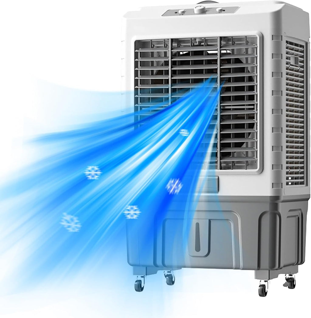 GENERIC Ventilateur De Refroidisseur évaporatif Portable, Refroidisseur De Marais à 3 Vitesses Avec 120 Oscillations, Grand Climatiseur De Réservoir D'eau Pour Garage De Bureau à Domicile, Moteur Puissant, Mo