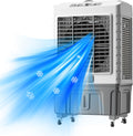 GENERIC Ventilateur De Refroidisseur évaporatif Portable, Climatiseur De Marais à 3 Vitesses Avec 120 Tête Oscillantes, Réservoir D'eau 55L Et Cristaux De Glace, Moteur Puissant Pour Le Refroidissement Effica