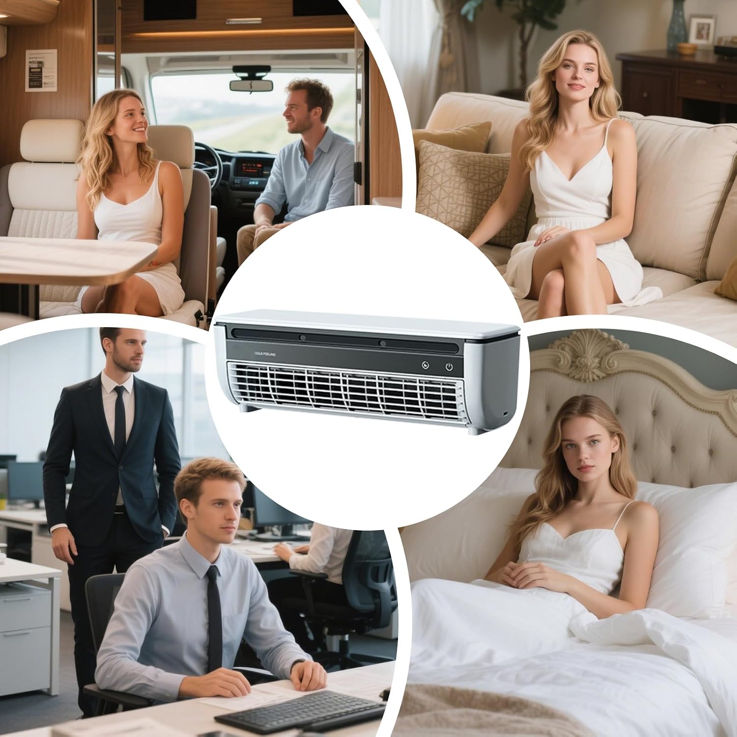  Ventilateur Climatiseur - Ventilateur Climatiseur Portable,Rafraîchisseur D'Espace à Recharge Sans Fil Trois Vitesses Pour Maison Bureau Camping Voyage