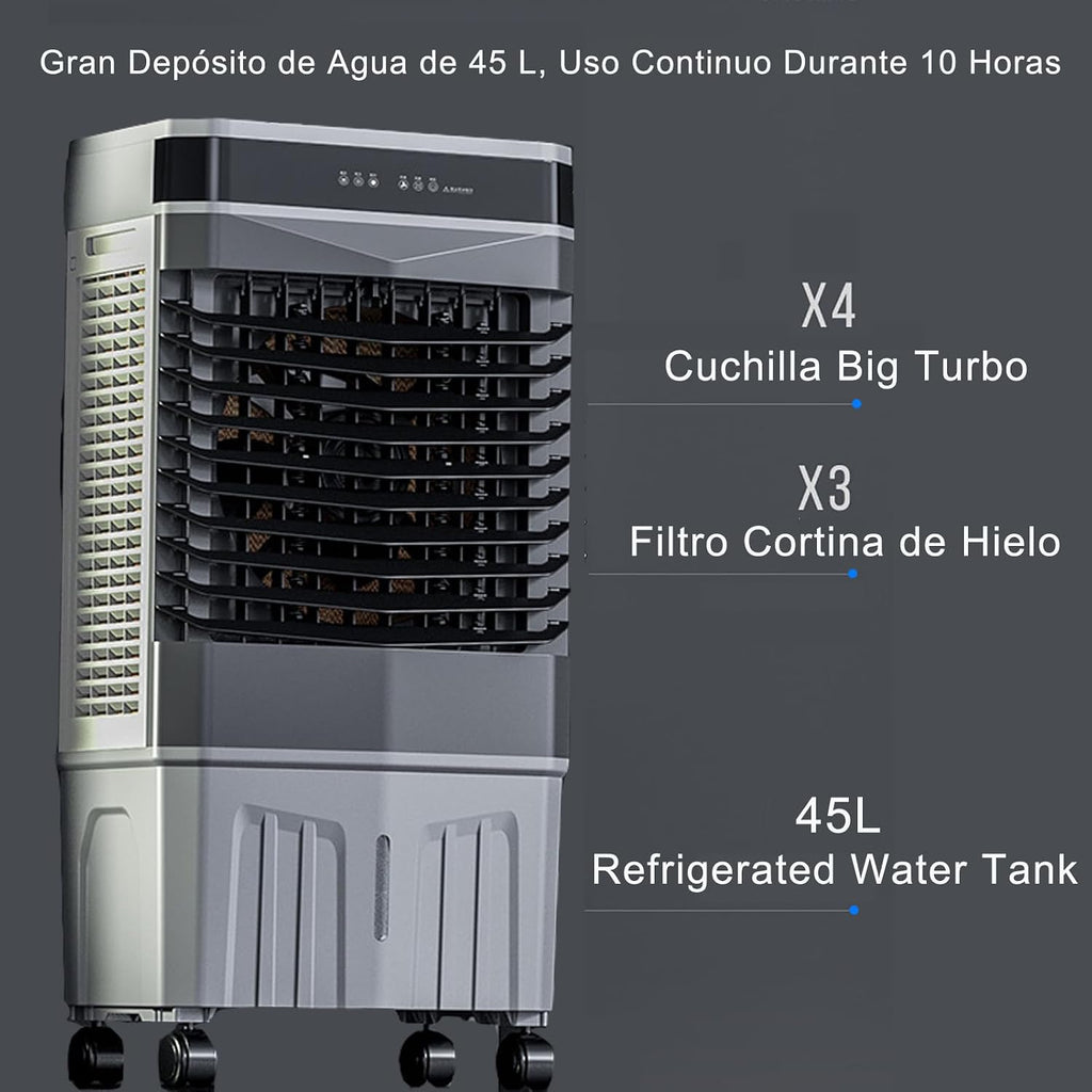 GENERIC Refroidisseur D'air Portable, Ventilateur D'évaporation 3 En 1 Avec Réservoir De 45L, Minuterie 12H, 3 Vitesses, Swing Automatique, Idéal Pour Le Camping à Domicile