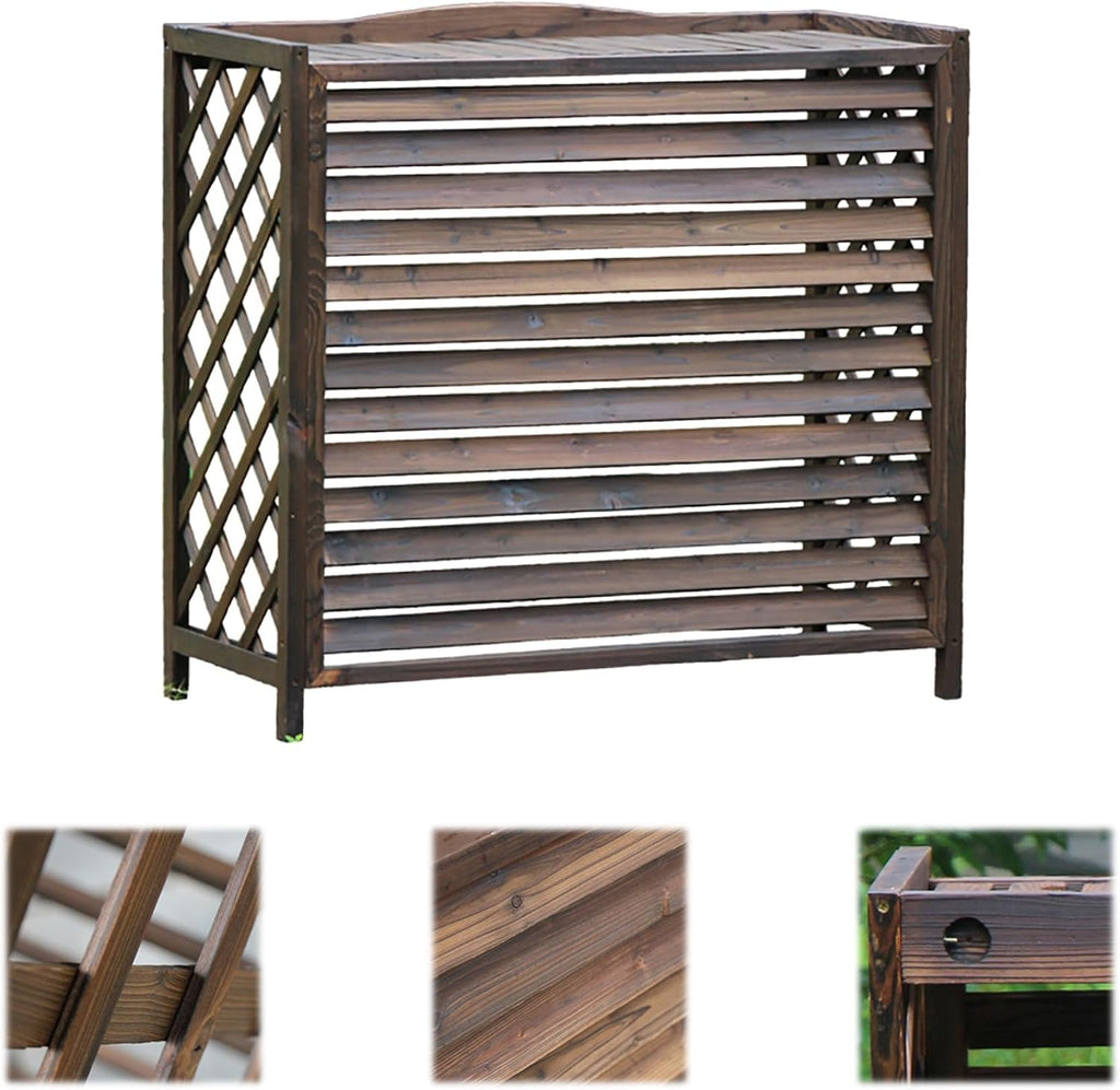GENERIC Housse De Climatiseur Extérieur - Clôture Décorative Pour Unité De Climatisation - Écran En Bois Massif Pour Fenêtre - Protection élégante De Conception De Grille (taille : 11)