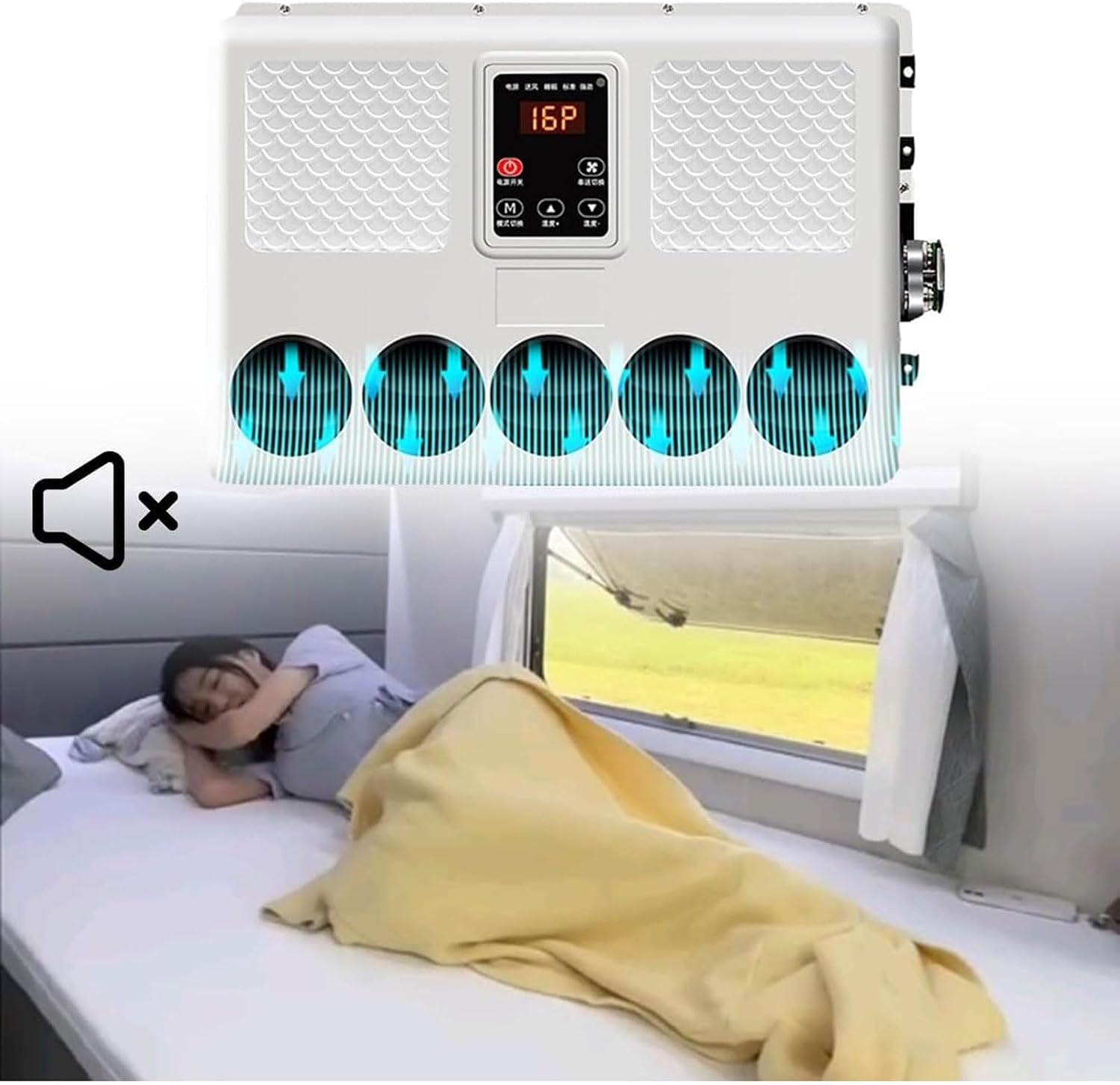 GENERIC Mini Climatiseur Split 6600 BTU DC Inverter, Silencieux Et Rapide, Stationnement électrique AC Pour Camions, Bus, Camping-cars, Pickups, Semi-remorques