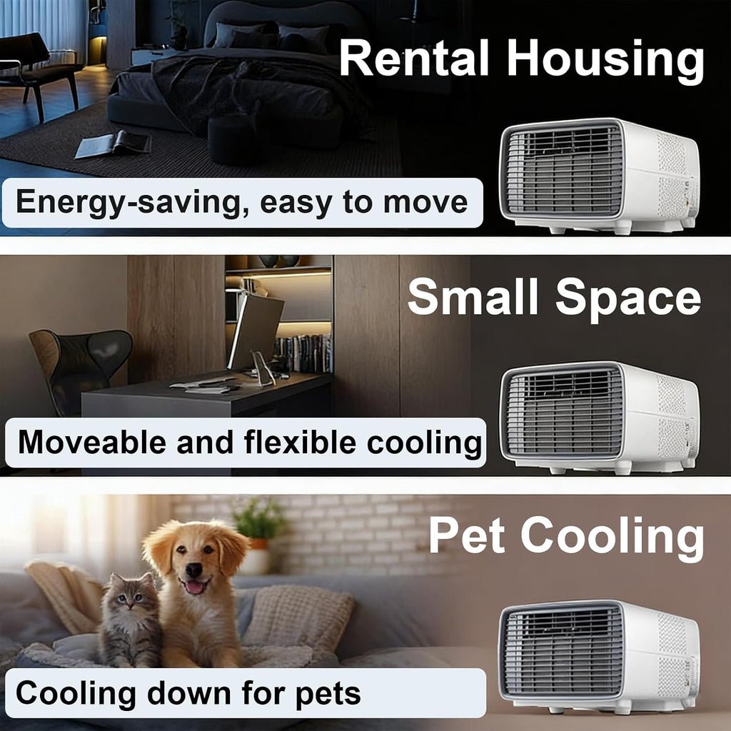  Climatiseur Portable, Refroidissement Rapide Pour Tente, Faible Niveau Sonore, Pour Chambre, Cuisine, Location De Vacances, Dortoir