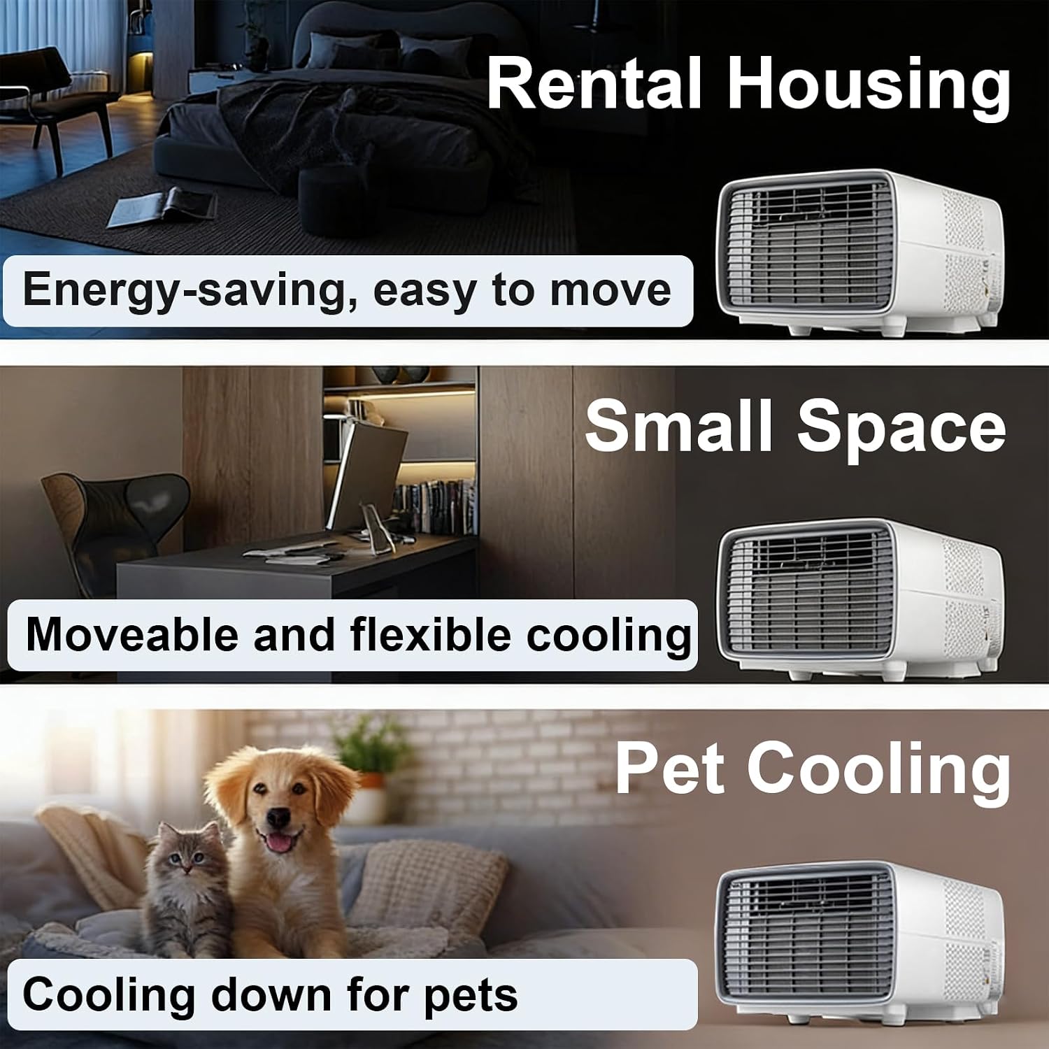  Climatiseur Portable, Refroidissement Rapide Pour Tente, Faible Niveau Sonore, Pour Chambre, Cuisine, Location De Vacances, Dortoir