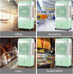 Climatiseur Swamp Cooler, Refroidisseur D'air Par évaporation 3 En 1 Avec Réservoir D'eau De 11,8 Gallons, 3 Modes, 3 Vitesses, Télécommande, Minuterie 12 Heures, Pour Chambre à Co