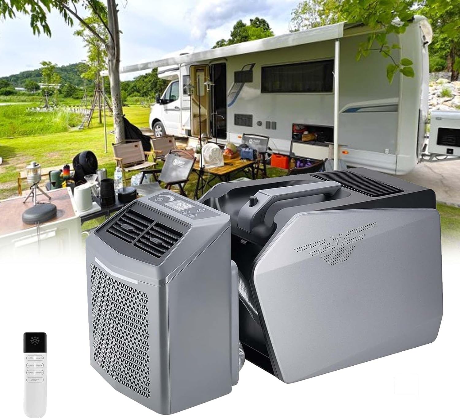  Climatiseur De Camping Sous Tente | Climatiseur Portable, 6 000 Btu, Contrôle Intelligent, Conception Split, Fonction Sans Vidange, Adapté Au Camping En Tente, Au Camping-Car Ou À La Maison