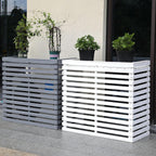 GENERIC Housse De Climatiseur D'extérieur En Bois – Capot à Persiennes En Bois Massif Avec Support De Fleurs élégant Pour Climatiseur Résistant Aux Intempéries Et Design