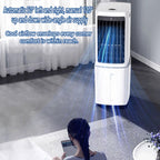  Refroidisseur à Évaporation Climatiseur Mobile Portable Avec Réservoir 12L 3 Vitesses Oscillation120º Roulettes Multidirectionnelles Ventilateur Refroidisseur D'air Pour Appartement & Atelier