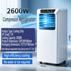  Climatiseur Portable, Unité Intelligente AC Silencieuse Avec Le Mode De Sommeil Cool Dehumidify, Télécommande, Minuterie 24H, Oscillant 120 °, Ventilateur De Refroidissement Pour Chambre à Coucher