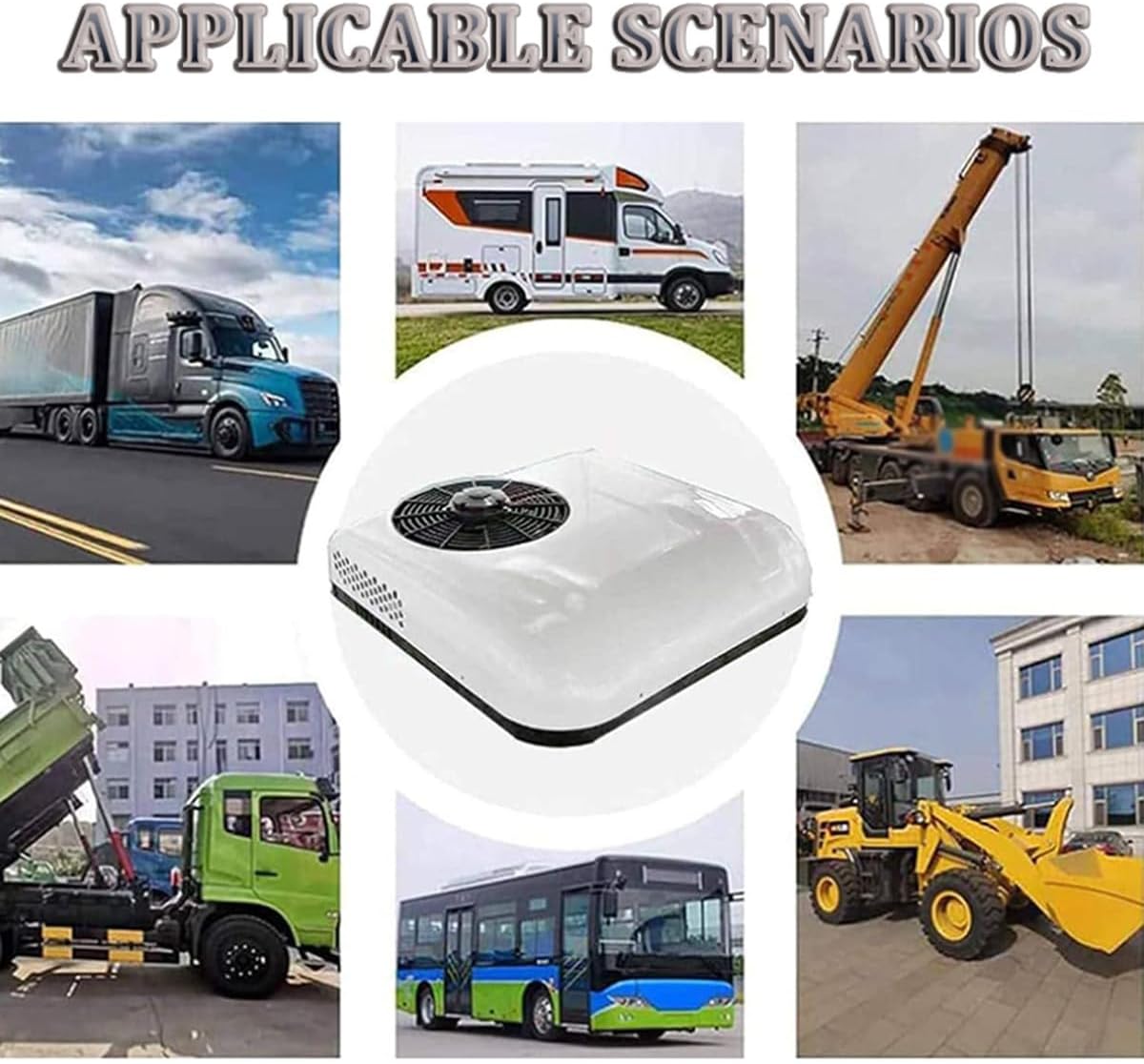 GENERIC Climatiseur De Toit Pour Camping-car Avec Fonction De Refroidissement, Climatiseur De Stationnement CC Pour Camion, Camping-car, Remorque, Compresseur électrique à Défilement Pour économiser Du