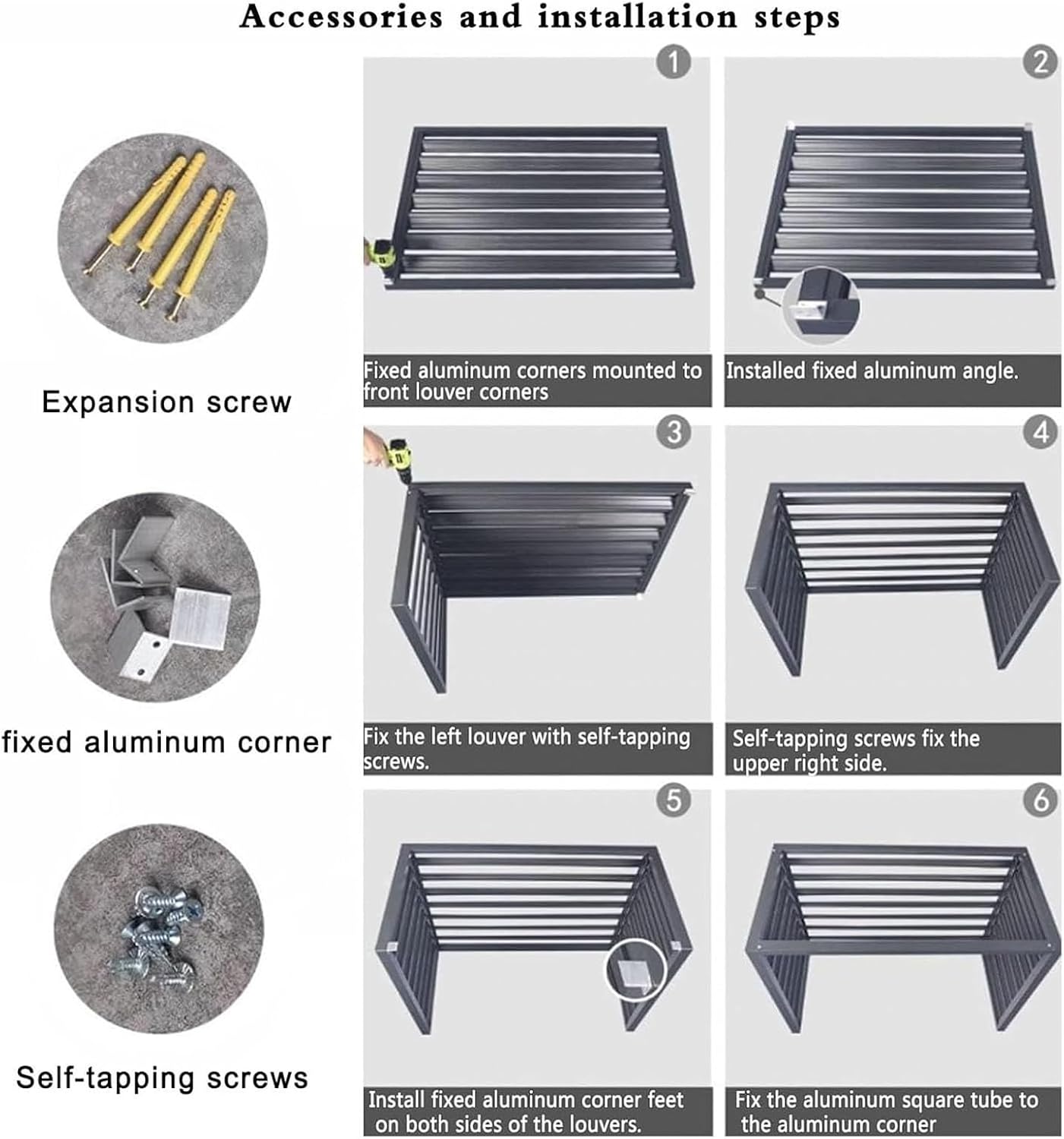 GENERIC Housse De Protection En Alliage D'aluminium Pour Climatiseur Extérieur Résistant Aux Intempéries - 100 X 50 X 70 Cm - Noir