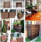  Housse En Bois Massif Pour Climatiseur Avec Support De Fleurs Et Poubelle, Garde-corps En Bois Et Grille De Protection Contre La Chaleur MP, Cadre De Volet Inclus (110 X 50 X 85 Cm)