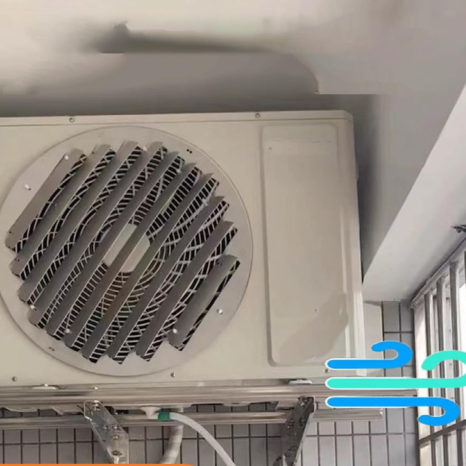  Couvercle De Climatiseur Couvercle De Grille à Persiennes De Sortie D'air, Grilles De Déflecteur D'air Pour Unité Extérieure De Climatiseur, Empêchant Le Soufflage Direct (diameter 48cm)