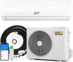  COSTWAY Climatiseur Reversible 18000 BTU 5,1 KW, Climatiseur Split R32, Chauffage, Refroidissement, Déshumidification, Clim Inverter Silencieux 19 DB, Auto-Nettoyage (18000 BTU|5,1 KW - Blanc Wifi)