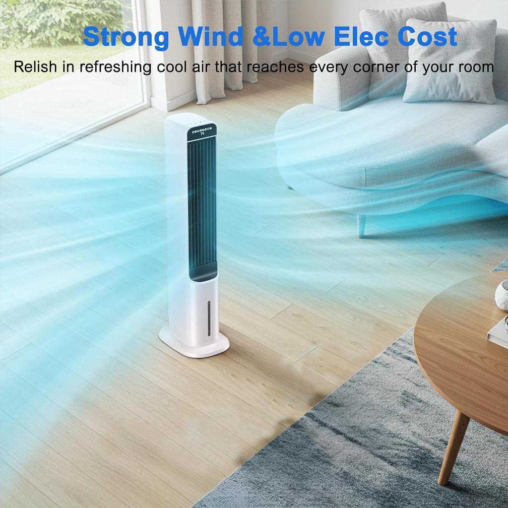 GENERIC Refroidisseur D'air De Tour Silencieux Avec Ventilateur De Refroidissement Par évaporation à Distance à 3 Vitesses Pour Chambre à Coucher Et Bureau, Unité De Climatisation Portable Efficace En énergie