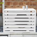  Housse De Protection En Aluminium Pour Climatiseur Extérieur - Écran Décoratif Et Boîtier Pour Climatisation - Étanche - Blanc - 110 X 60 X 80 Cm/43 X