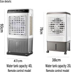 GENERIC Refroidisseur D'air évaporatif Portable Avec Réservoir D'eau 40L Et 2 Packs De Glace Efficace D'énergie 3 Vitesses 120° Oscillation Ventilateur De Refroidissement D'épargne D'espace Climatisation Indu