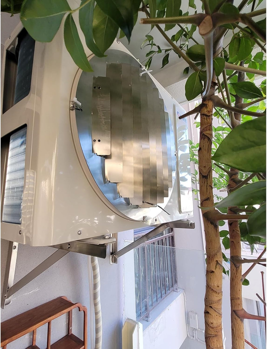  Couvercle De Climatiseur Couvercle De Grille à Persiennes De Sortie D'air, Grilles De Déflecteur D'air Pour Unité Extérieure De Climatiseur, Empêchant Le Soufflage Direct (diameter 48cm)