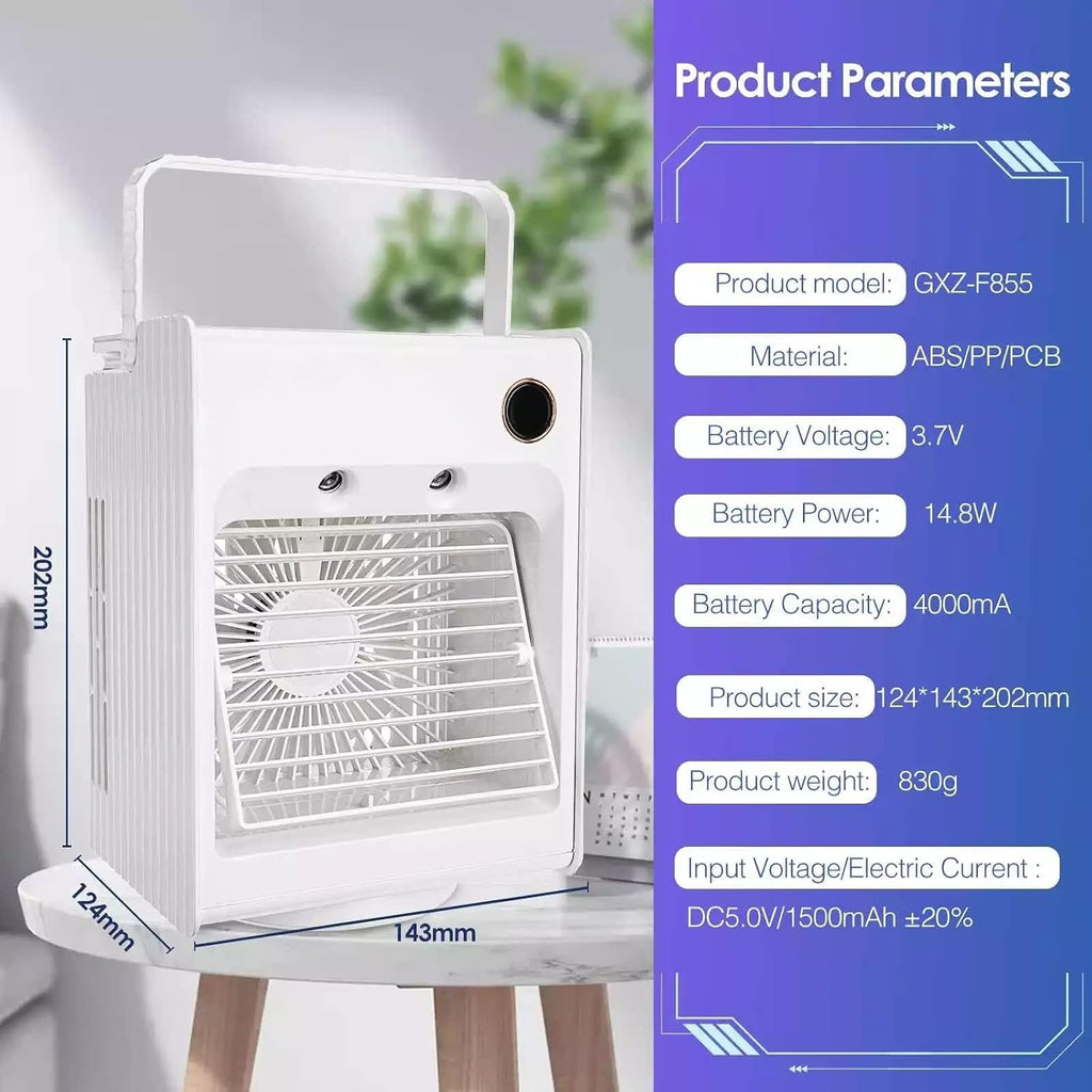  DieffematicKTY Climatiseur Mobile Mini Portable Air Conditioner Fan Atomizing Desktop USB Air Cooling Fan Air Cooler Humidifier For Home Outdoor