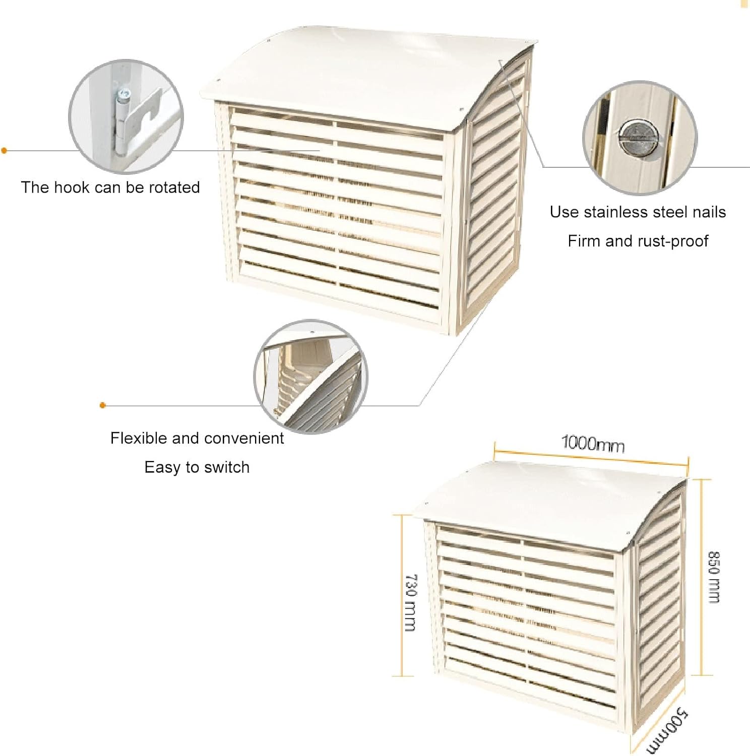  Housse De Protection For Climatiseur Extérieur, Protection Contre Les Intempéries, Écran De Confidentialité Décoratif For Climatiseur, Housse De Protection For Meubles De Jardin, Barrière For Équipeme