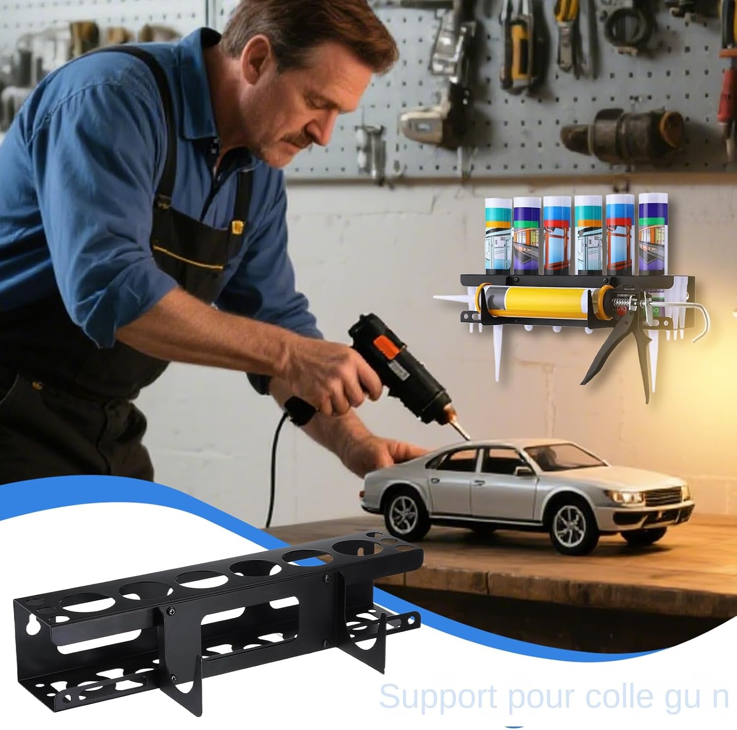  Organisateur De Mastic | Support Mural Robuste Pour Tubes De Calfeutrant - Rangement Pour Outils De Professionnels En Rénovation Et Maintenance