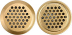  Lot De 2 Cache-grilles D'aération Pour Meubles, Grille D'aération En Acier Inoxydable, Design Double Face, Prévention De L'humidité, Maille Persienne De 35 Mm, Doré, Pour Armoire à