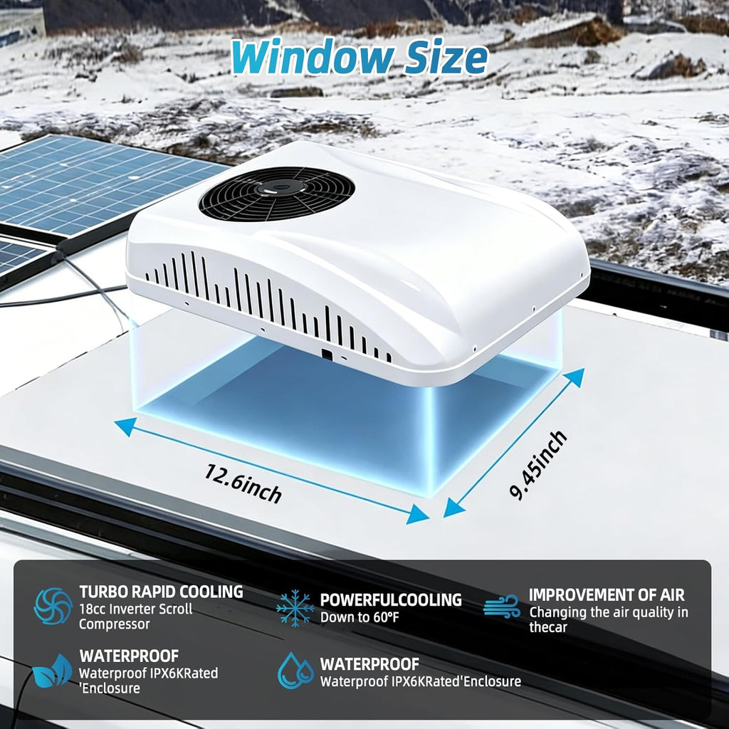  Climatiseur électrique 12 V CC 8800 BTU Pour Toit De Véhicule Récréatif - Économie De Carburant